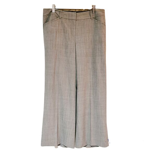 T Tahari mocha wool blend glen plaid flared mid rise dress pants size 4 - Picture 1 of 16